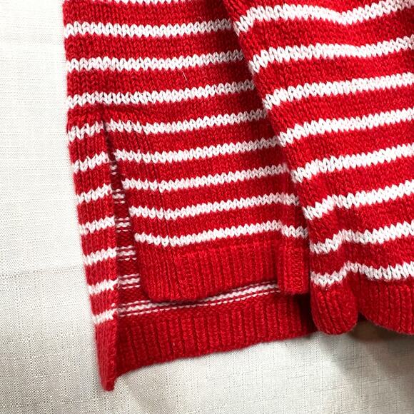 TALBOTS Linen Blend Sweater Women M Stripe V-neck Nautical Preppy Coastal Summer - Picture 3 of 9